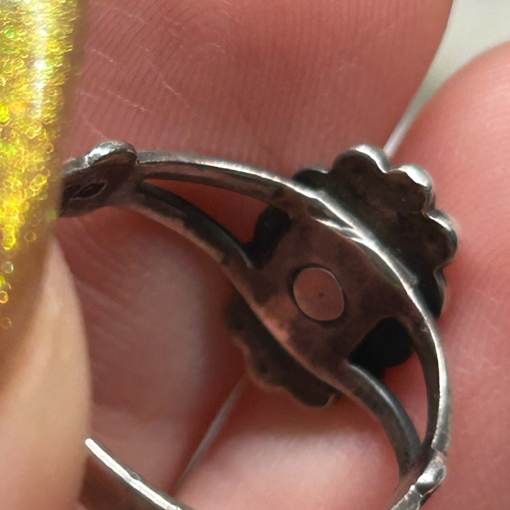 Vintage Native Agate Sterling Ring - image 4